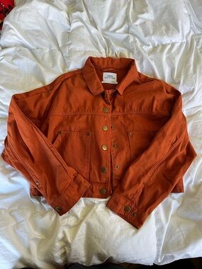 Urban Outfitters Rust Orange Cropped Workwear Heavier Denim Jacket